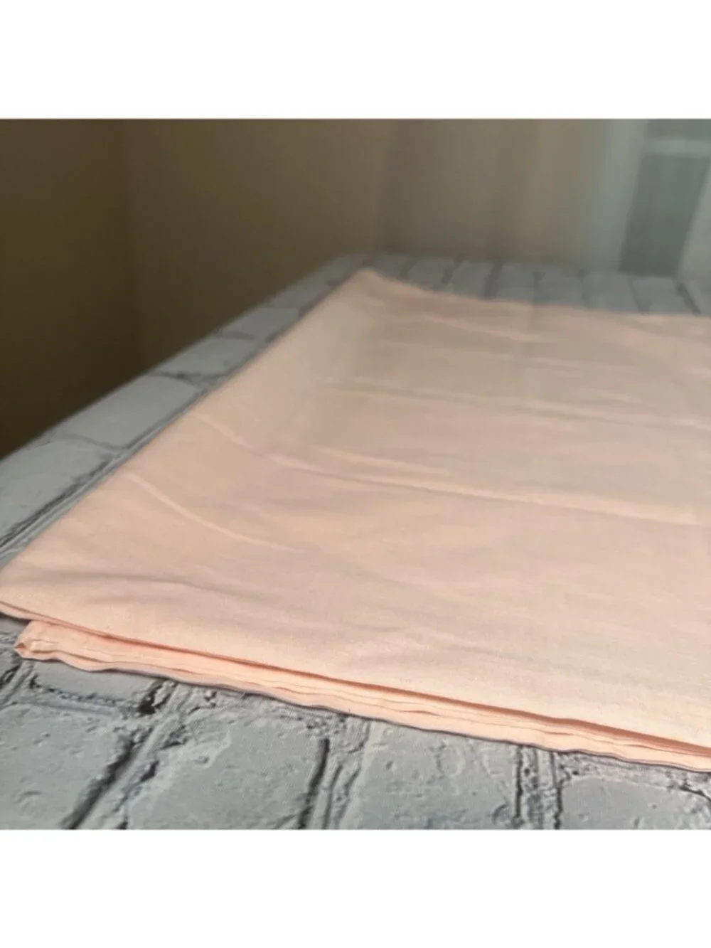 Set Of 2 Vintage Pastel Peach & Cream Lace Open Ended Pillow Case 43” Romantic